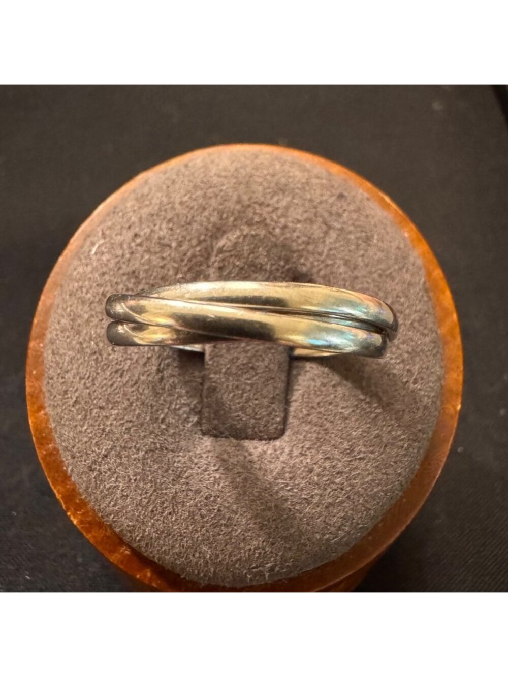 Solid Sterling Silver 925 Triple Link Design Three Band Ring Size 9.75